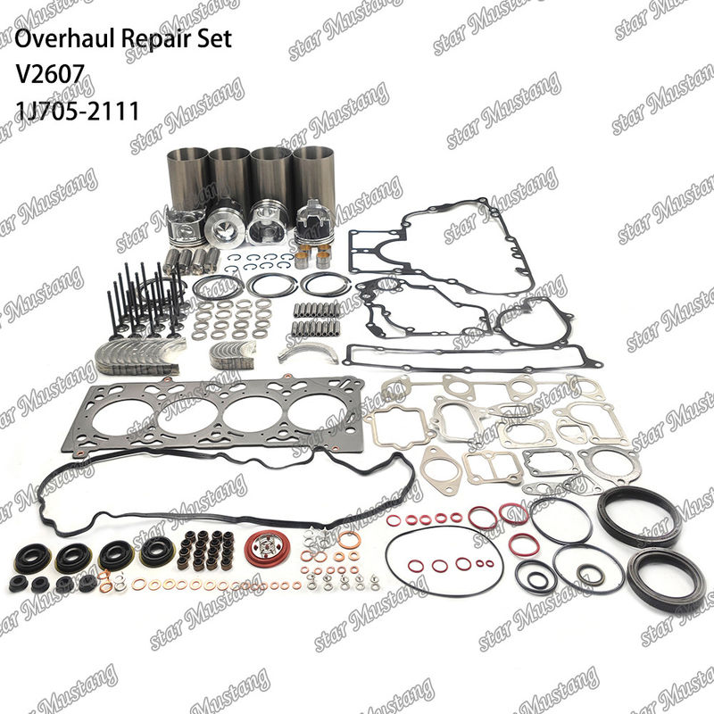 V2607 Tamir Yeniden Yapı Kit Silindir Liner Piston Pin Kit Valve Seat Valve Guide Gasket Kit For Kubota