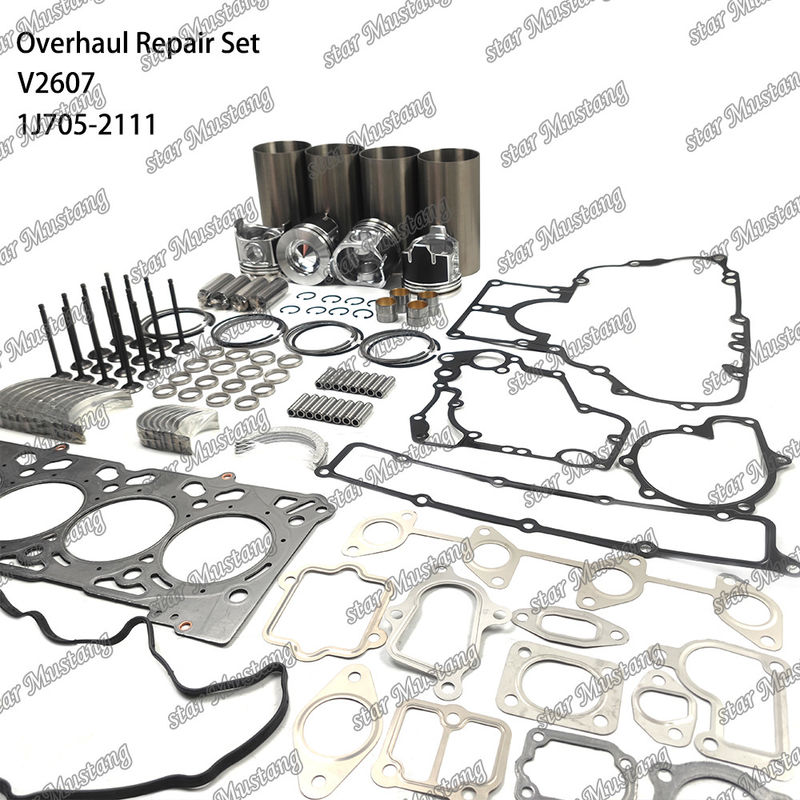 V2607 Tamir Yeniden Yapı Kit Silindir Liner Piston Pin Kit Valve Seat Valve Guide Gasket Kit For Kubota