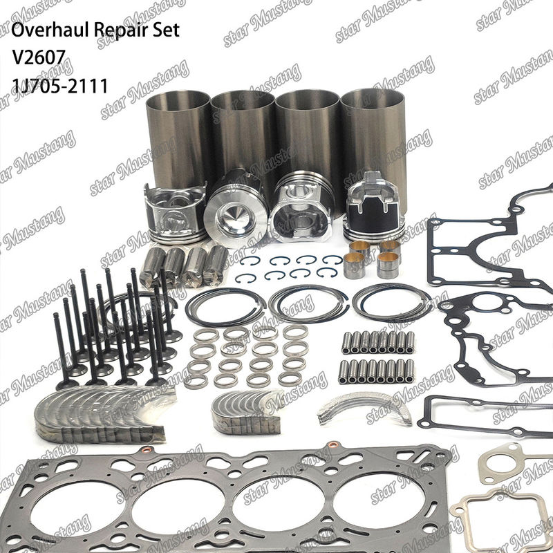 V2607 Tamir Yeniden Yapı Kit Silindir Liner Piston Pin Kit Valve Seat Valve Guide Gasket Kit For Kubota