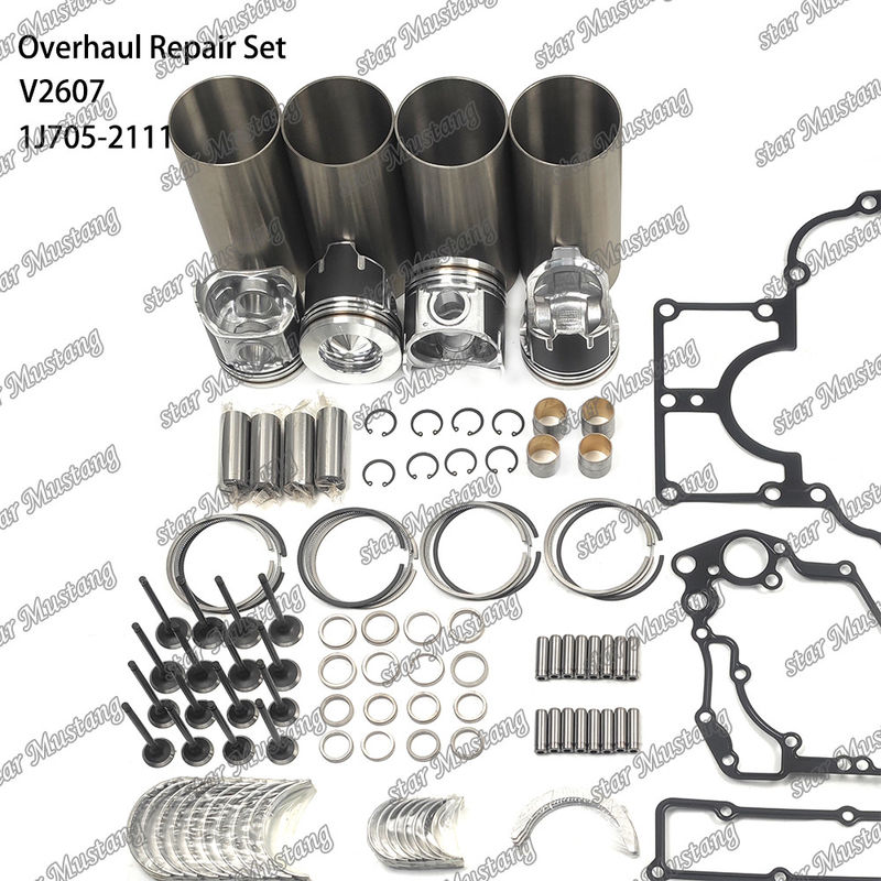 V2607 Tamir Yeniden Yapı Kit Silindir Liner Piston Pin Kit Valve Seat Valve Guide Gasket Kit For Kubota