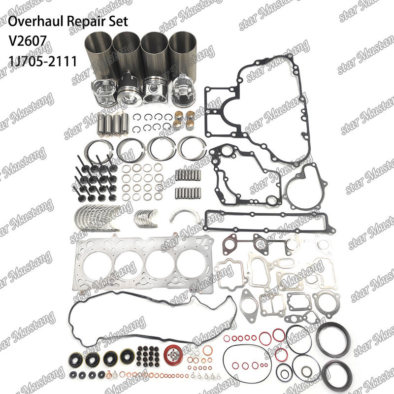 V2607 Tamir Yeniden Yapı Kit Silindir Liner Piston Pin Kit Valve Seat Valve Guide Gasket Kit For Kubota