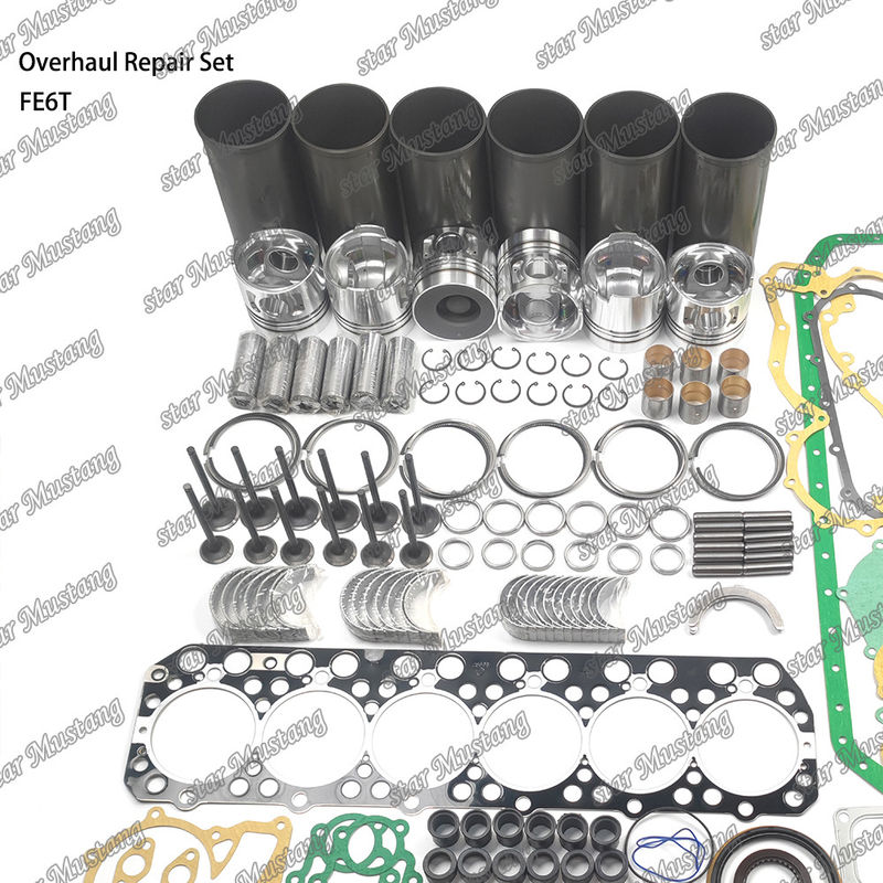 FE6 12V Tamir Kütesi Silindir Liner Piston Kütesi Gasketi Kütesi Valf Koltuğu Rehberi Ana rulman Con Rod rulman Hino için