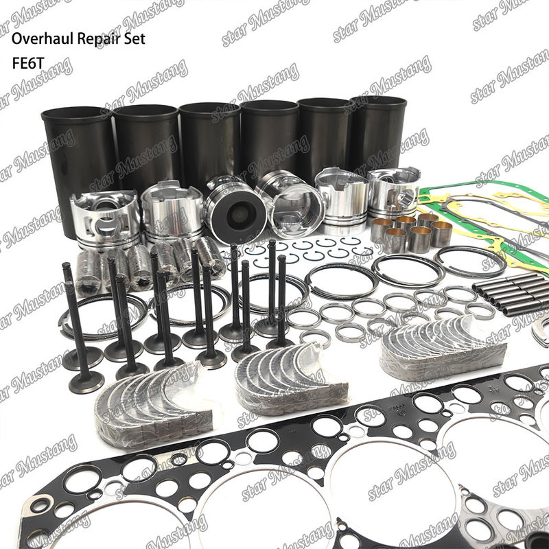 FE6 12V Tamir Kütesi Silindir Liner Piston Kütesi Gasketi Kütesi Valf Koltuğu Rehberi Ana rulman Con Rod rulman Hino için