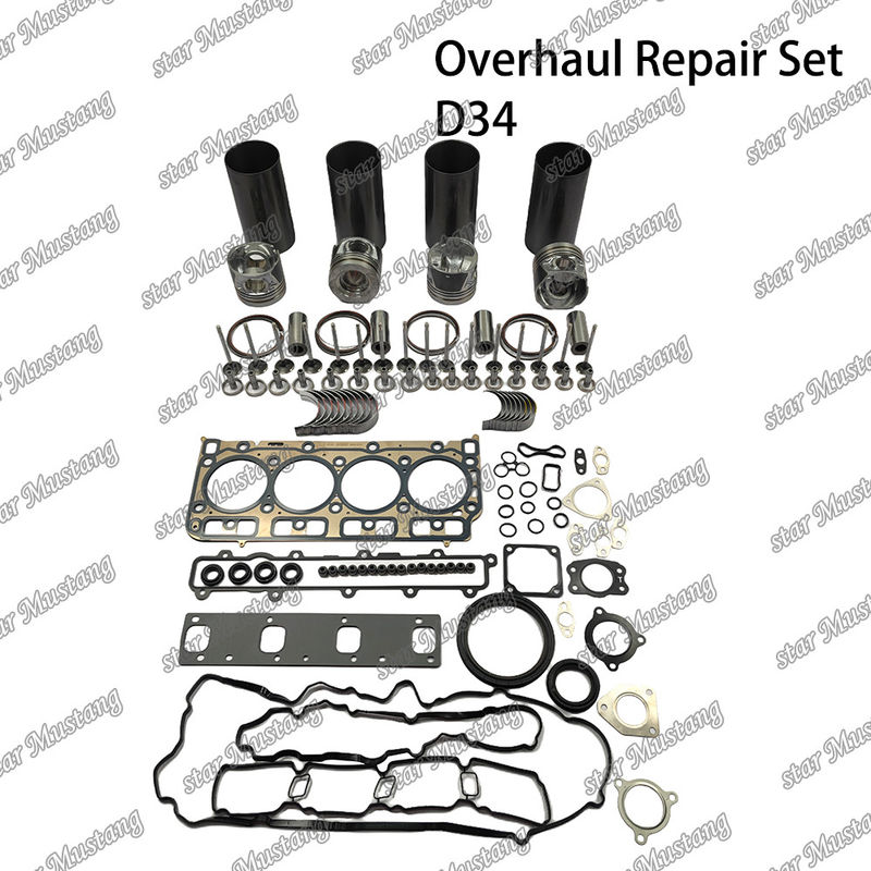 D34 Tamir Seti Silindir Liner Piston Kit Gasketi Kit Valf Koltuğu Rehberi Ana rulman Con Rod rulman Doosan için