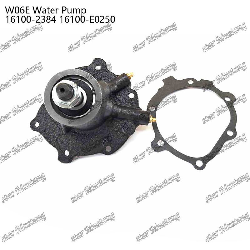 W06E Motor Su Pompası 16100-2384 16100-E0250 HINO Motor yedek parçaları için