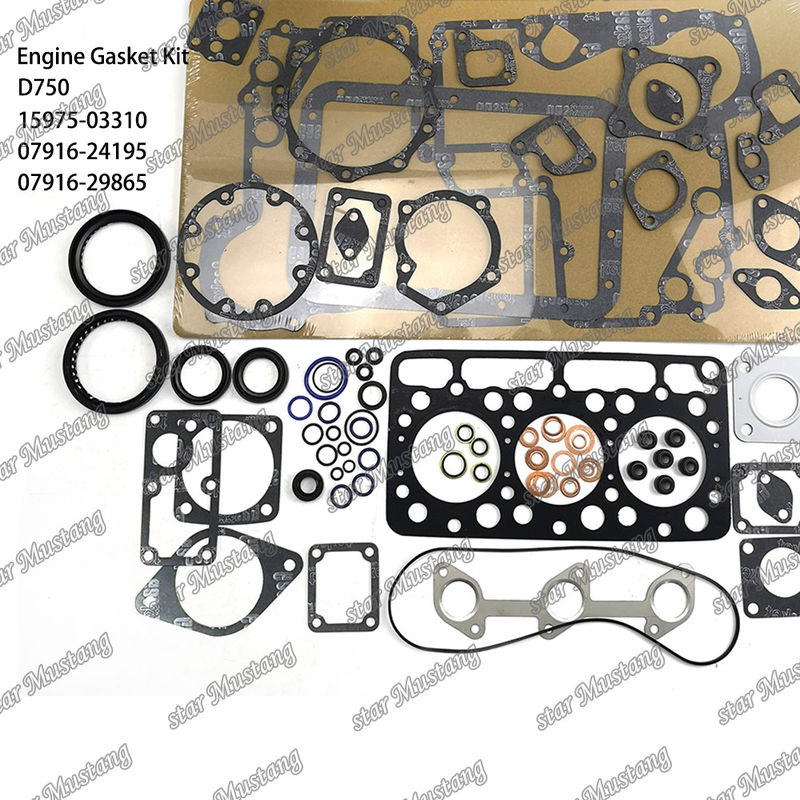 D750 Tam Gasketi Set Baş Gasketi 15975-03310 Üst 07916-24195 Alt 07916-29865 Kubota için Uygun