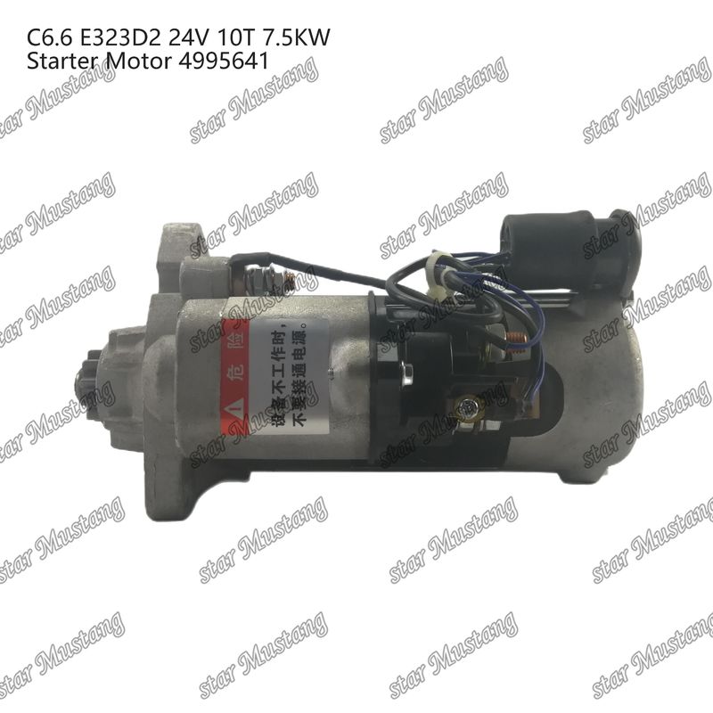 Motor Starter Motoru C6.6 E323D2 24V 10T 7.5KW 4995641 Caterpillar Motor yedek parçaları için