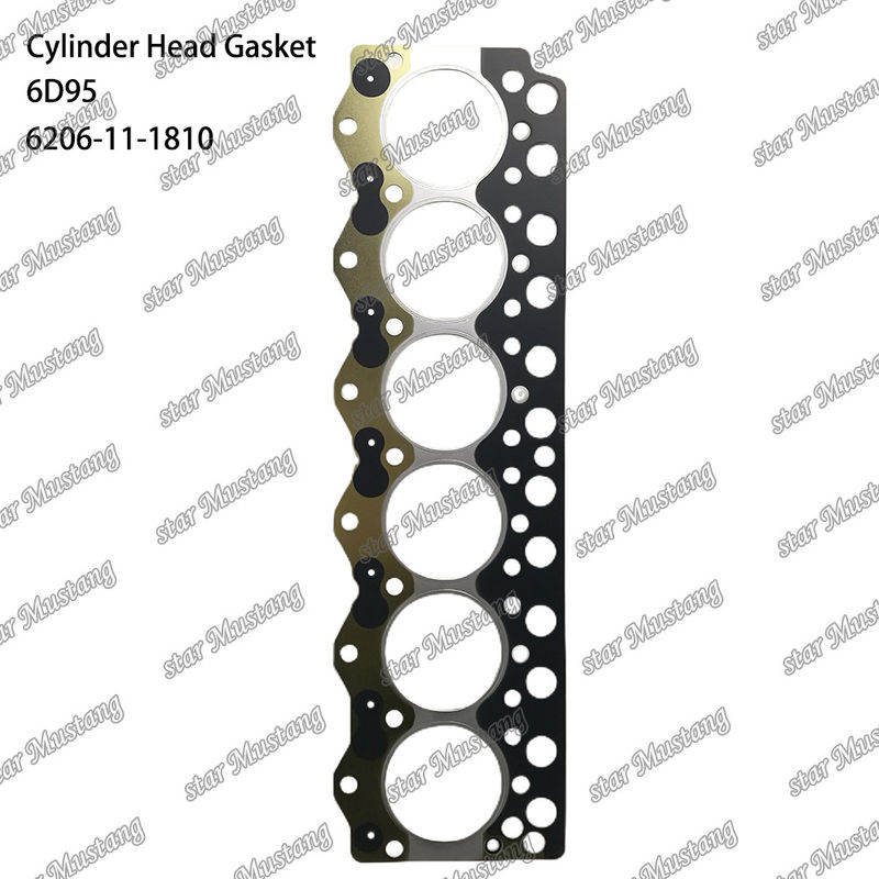 Silindir başı gazket 6D95 Metal 6206-11-1810 KUMATSU motor yedek parçaları için