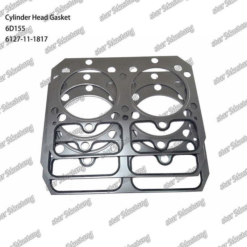 Silindir başı gazket 6D155 Metal 6127-11-1817 KUMATSU motor yedek parçaları için