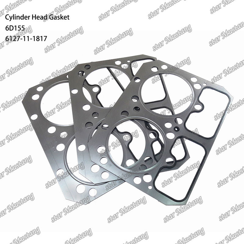 Silindir başı gazket 6D155 Metal 6127-11-1817 KUMATSU motor yedek parçaları için