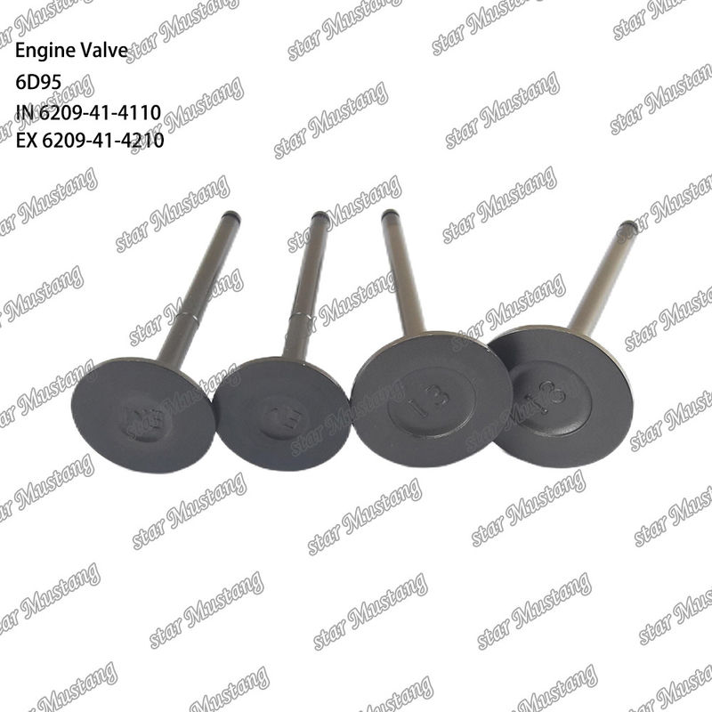 Valf 6D95 IN 6209-41-4110 EX 6209-41-4210 Komatsu motor yedek parçaları için uygundur
