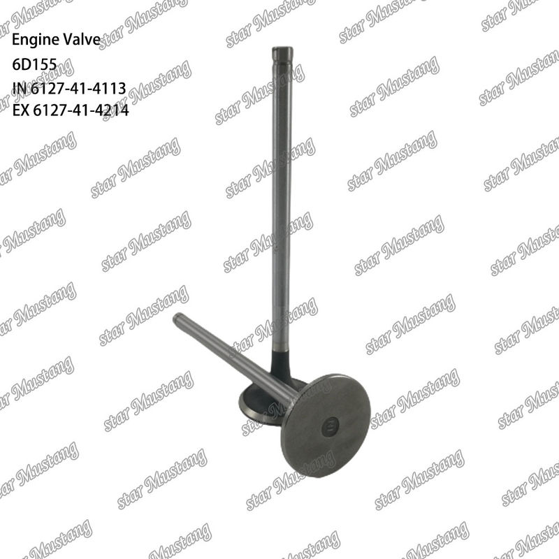 Valf 6D155 IN 6127-41-4113 EX 6127-41-4214 Komatsu Motoru yedek parçaları için uygundur