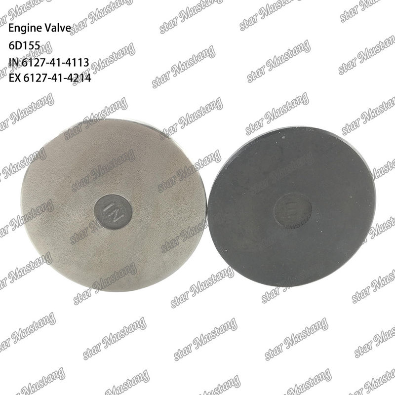 Valf 6D155 IN 6127-41-4113 EX 6127-41-4214 Komatsu Motoru yedek parçaları için uygundur