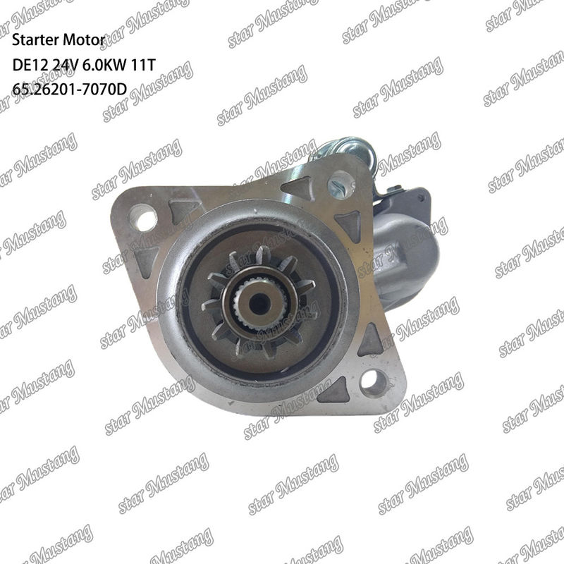 DE12 Motor Starter Motoru 24V 6.0KW 11T 65.26201-7070D DOOSAN DAEWOO motor yedek parçaları için