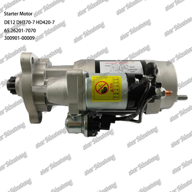DE12 DH370-7 HD420-7 Motor Starter Motoru 24V 11T 9KW 65.26201-7070 300901-00009 DOOSAN DAEWOO Motor yedek parçaları için