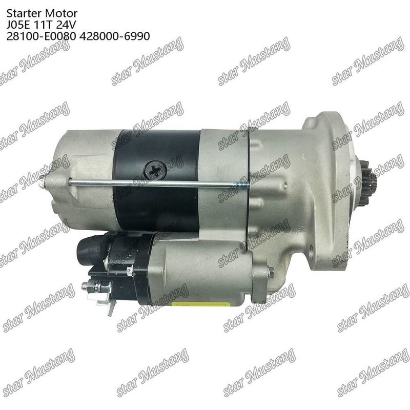 J05E Motor Starter Motoru 11T 24V 28100-E0080 428000-6990 HINO motor yedek parçaları için
