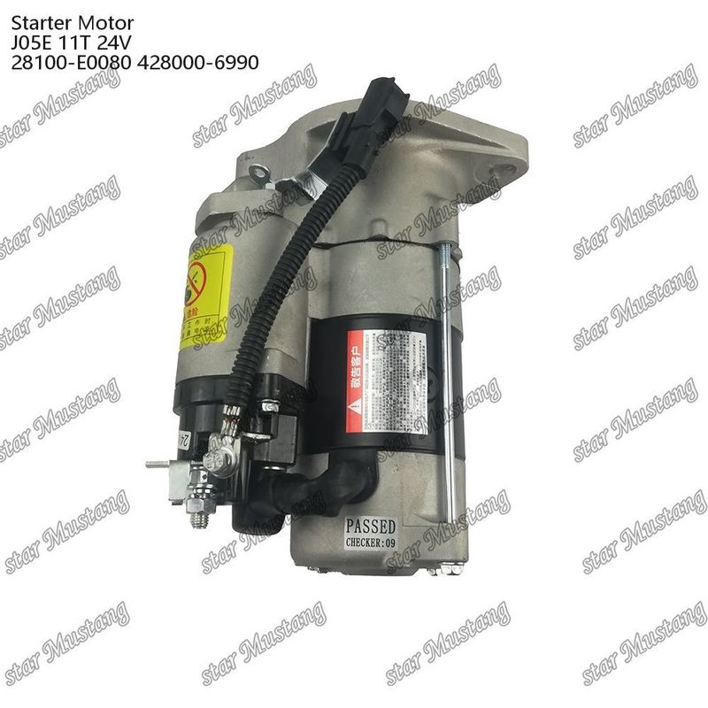 J05E Motor Starter Motoru 11T 24V 28100-E0080 428000-6990 HINO motor yedek parçaları için