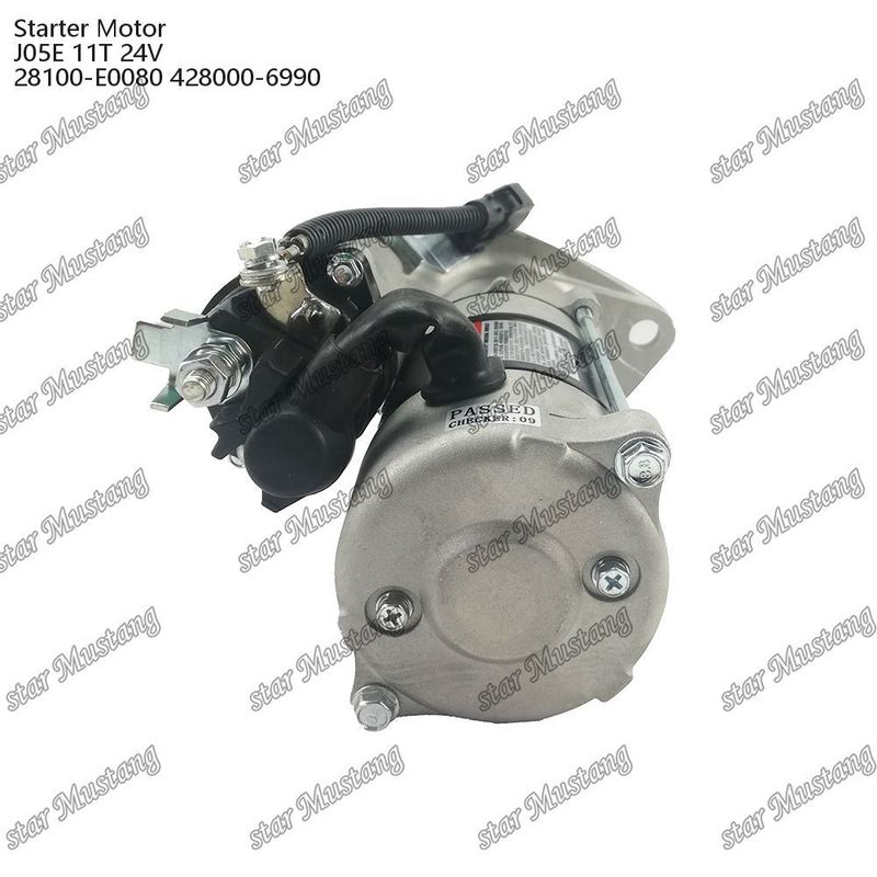 J05E Motor Starter Motoru 11T 24V 28100-E0080 428000-6990 HINO motor yedek parçaları için