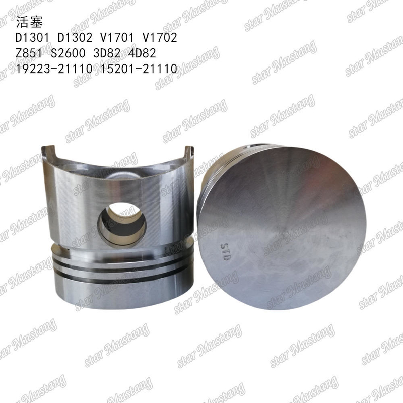 Piston D1301 D1302 V1701 V1702 Z851 S2600 3D82 4D82 19223-21110 15201-21110 KUBOTA Motor Parçaları İçin Uygundur